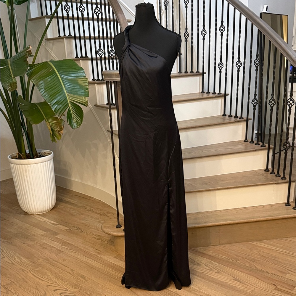 NWOT Free People Elegant Black One-Shoulder Dress (Size 8)